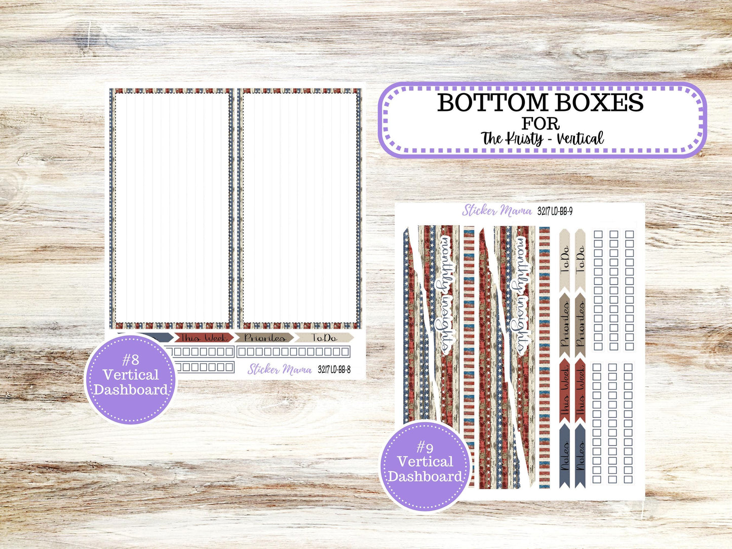 Laurel Denise Mae and Kristy Planner Sticker Kit | Book-Bound | July 3217 Old Glory | 4-26