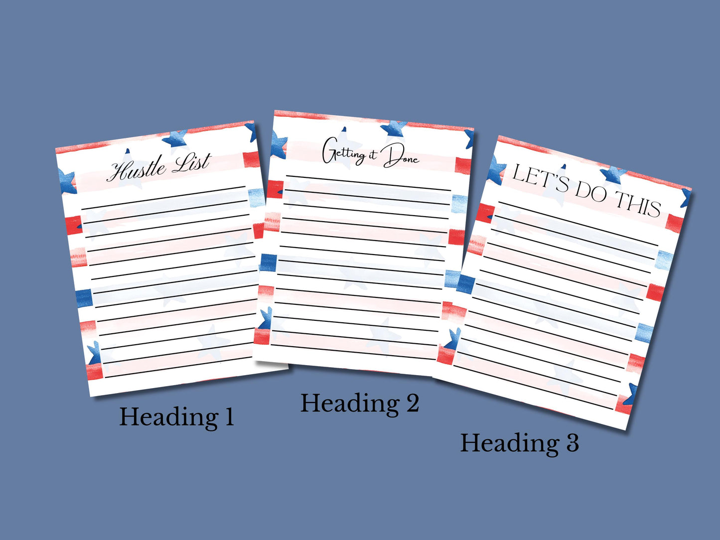 Patriotic Festivities 3205 Notepad | 4 x 5 | To Do List | Shopping List | Note Pad