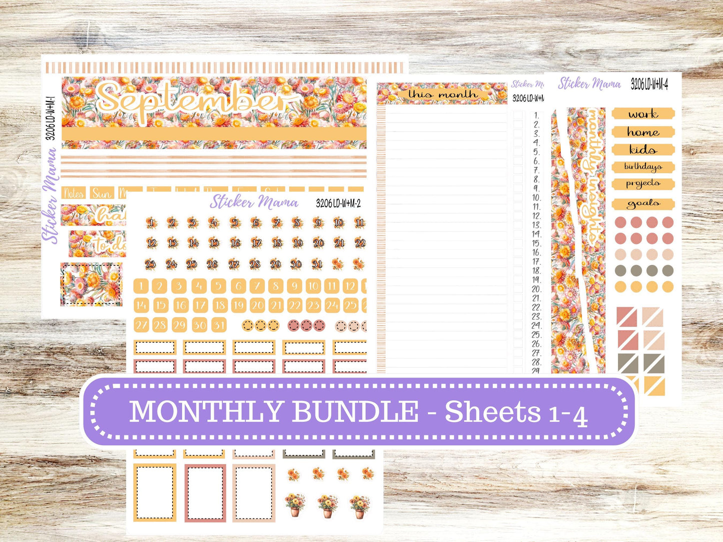 LD “The Nancy & Anne” Large || Week + Month PLANNER Kit #3206 || Laurel Denise Horizontal Vertical || Falling Colors || June 25