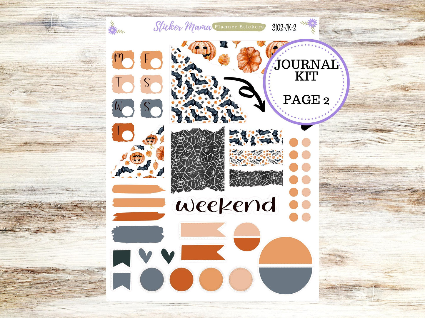 JOURNALING KIT  || #3102 ||  Pumpkin Town  || Journal Planner || Planner Stickers || Journal Stickers