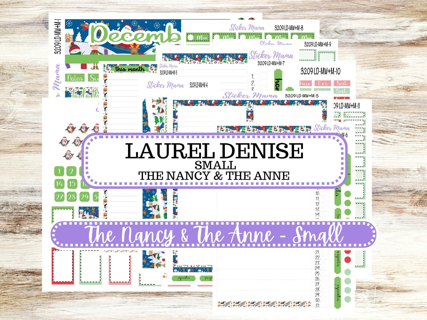LD SMALL "The Anne" & "The Nancy" || MINI Week + Month Planner Kit #3209 || Laurel Denise Horizontal Vertical || Jolly Pines || 9-25
