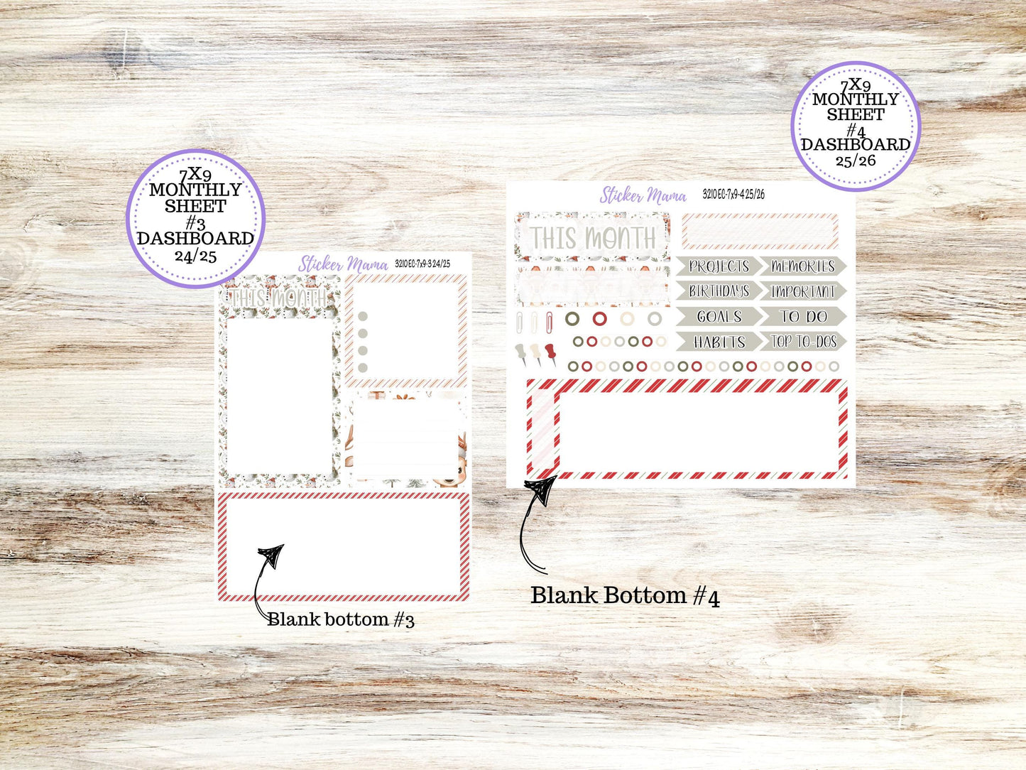 ERIN CONDREN Monthly Kit-3210 || 7X9 || Frosty Friends - 7x9 ec December Monthly Kit - December Monthly Planner Kits -  Monthly Pages