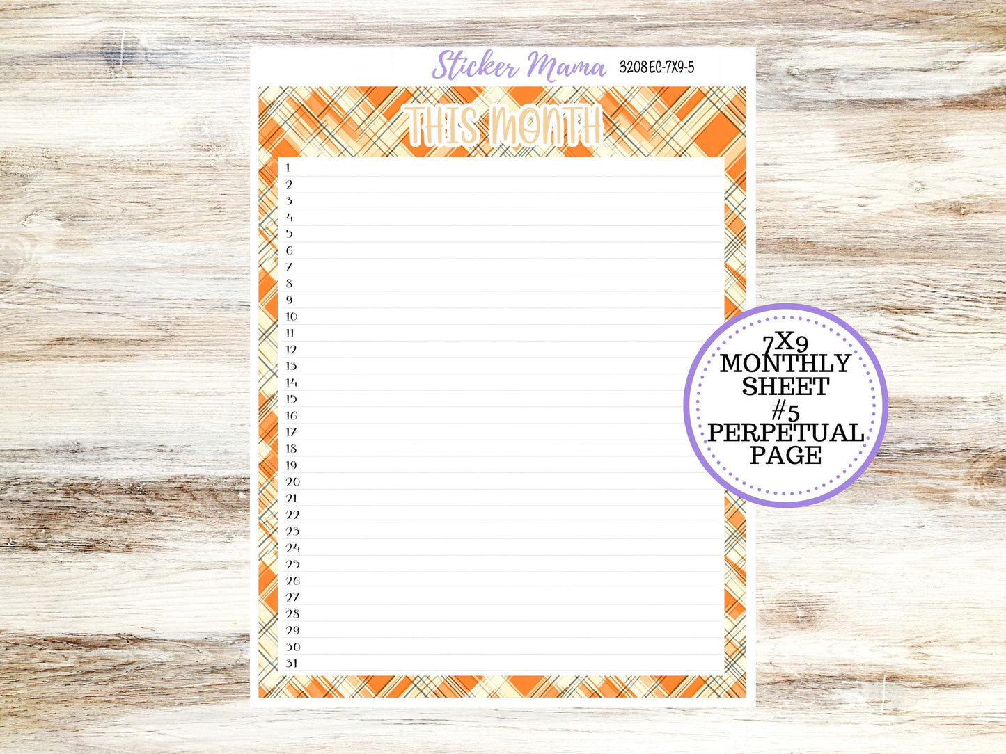 ERIN CONDREN Monthly Kit-3208 || 7X9 || Fall Fields - 7x9 ec November Monthly Kit - November Monthly Planner Kits -  Monthly Pages