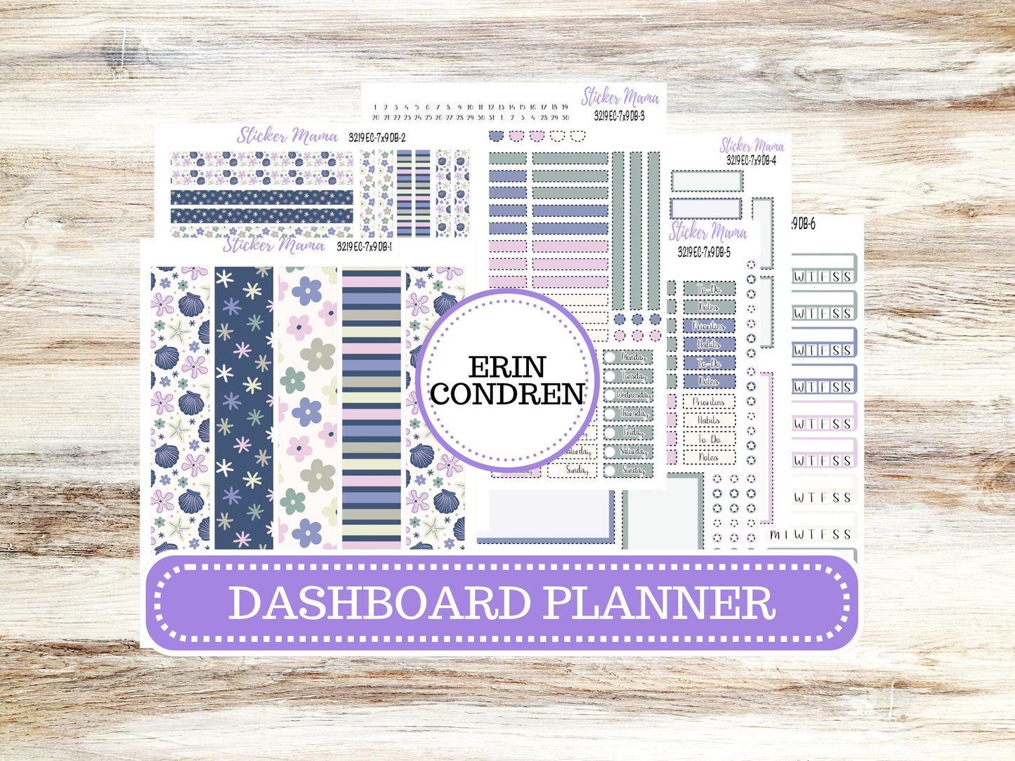 Erin Condren Dashboard Planner Sticker | Kit DB-3219 Tropical Trinkets