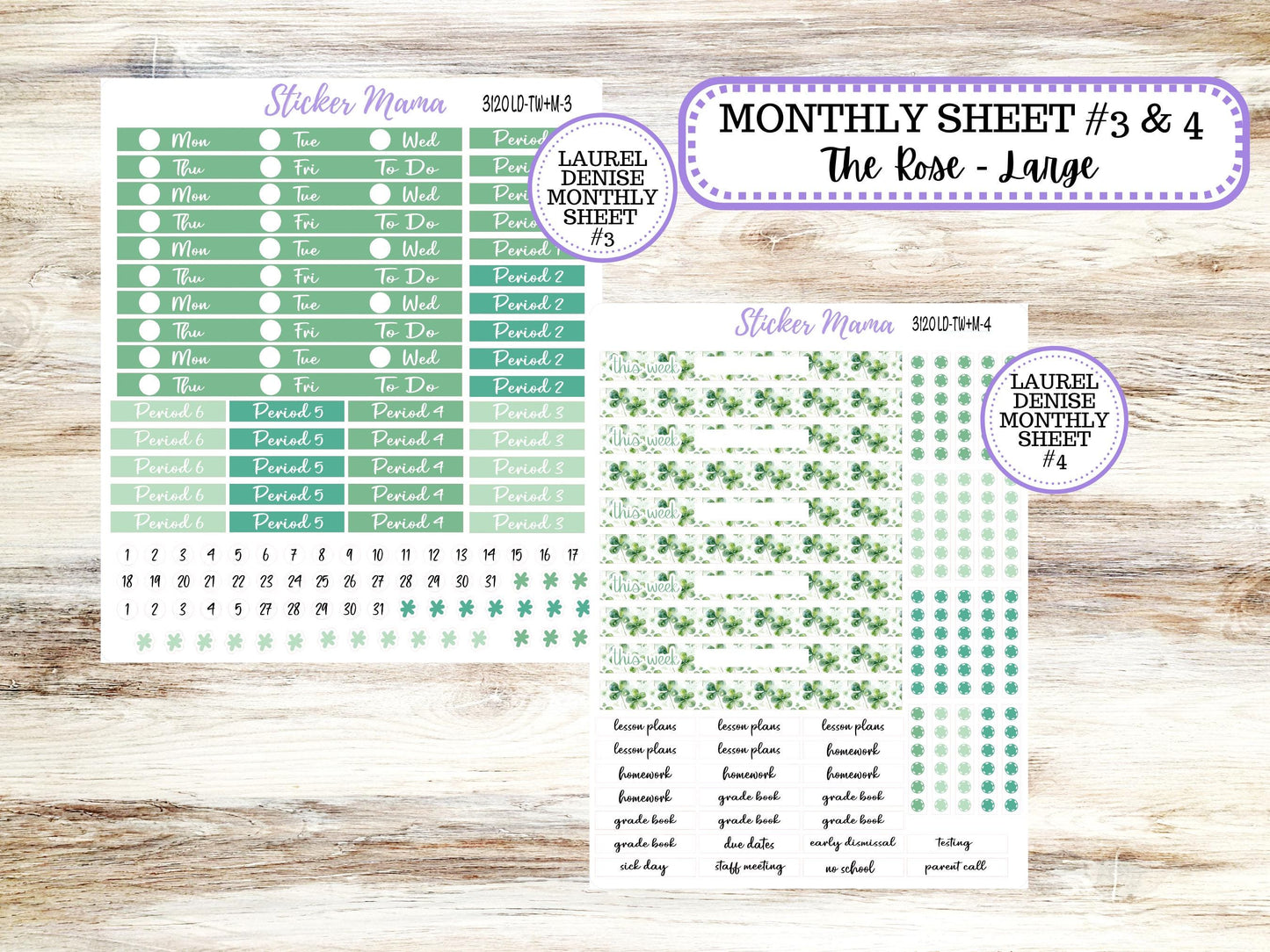 LD "The Valerie" || TEACHER Week + Month Planner Kit #3120 || March Shamrock Magic || Laurel Denise Teacher Planner | 11-25