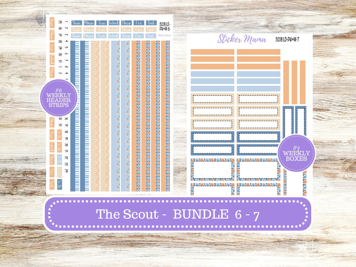 Laurel Denise Large Scout Planner Sticker Kit | Portrait Weekly + Monthly | August Blossom Breeze 3218 | 5-26