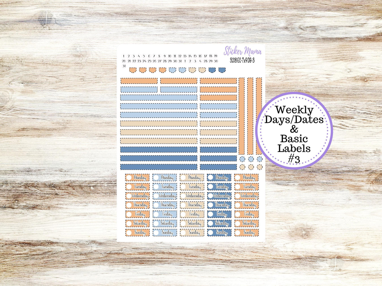 Erin Condren Dashboard Planner Sticker | Kit DB-3218 Blossom Breeze