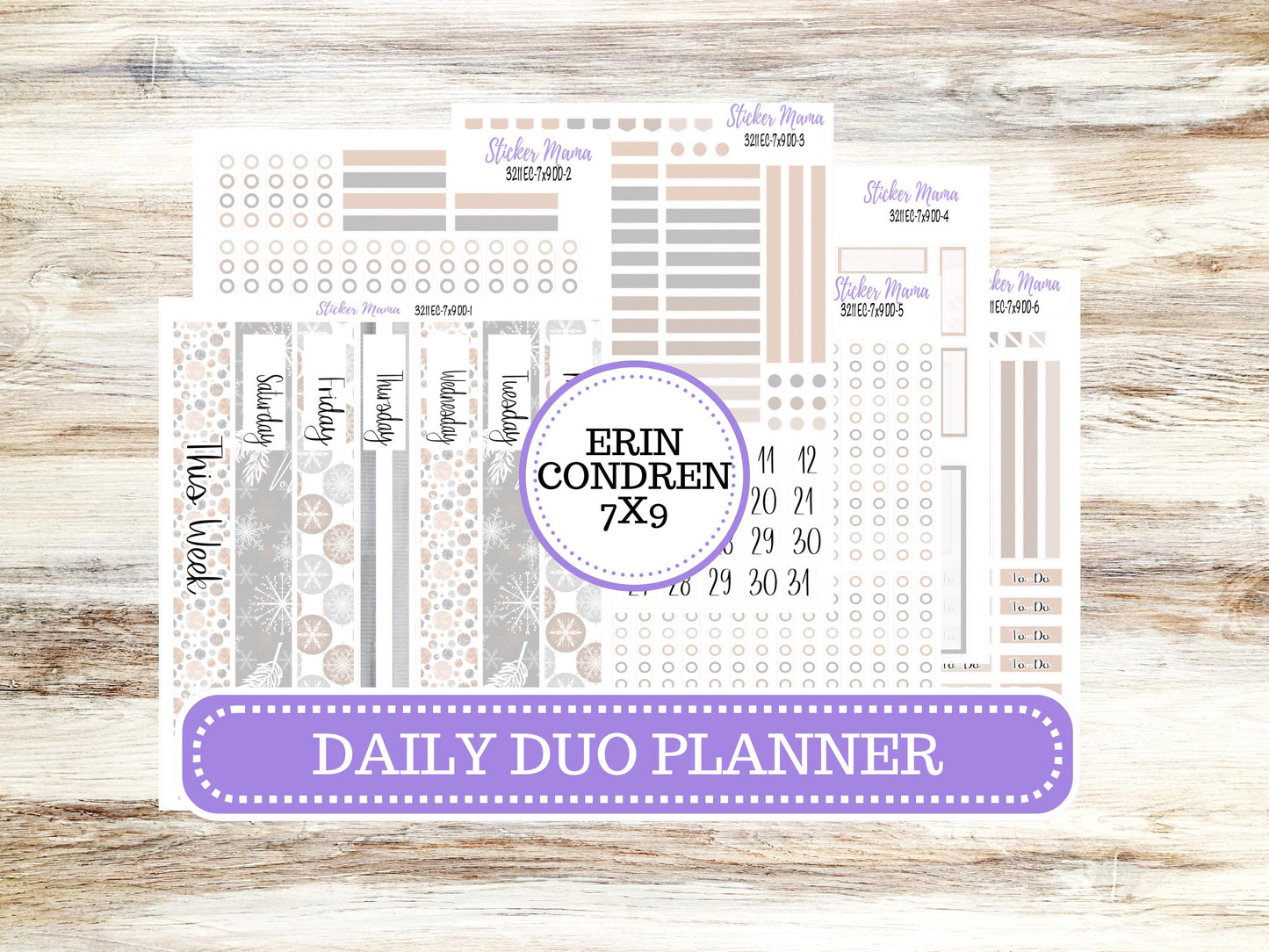 ERIN CONDREN Daily Duo Planner Kit DD-3211 || January - Pastel Wonderland || Daily Duo Planner Sticker Kit || Erin Condren ||