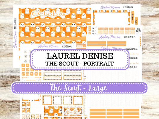 Laurel Denise Large Scout Planner Sticker Kit | Portrait Weekly + Monthly | October Cozy Ghost 3222 | 7-26