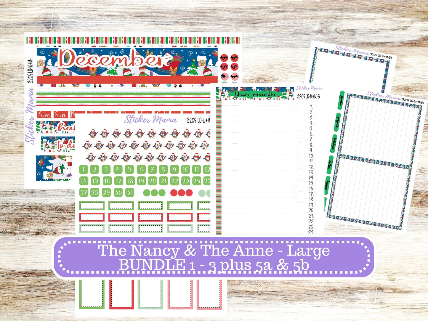 LD “The Nancy & Anne” Large || Week + Month PLANNER Monthly Kit #3209 || Laurel Denise Horizontal Vertical Kit || Jolly Pines || 9-25