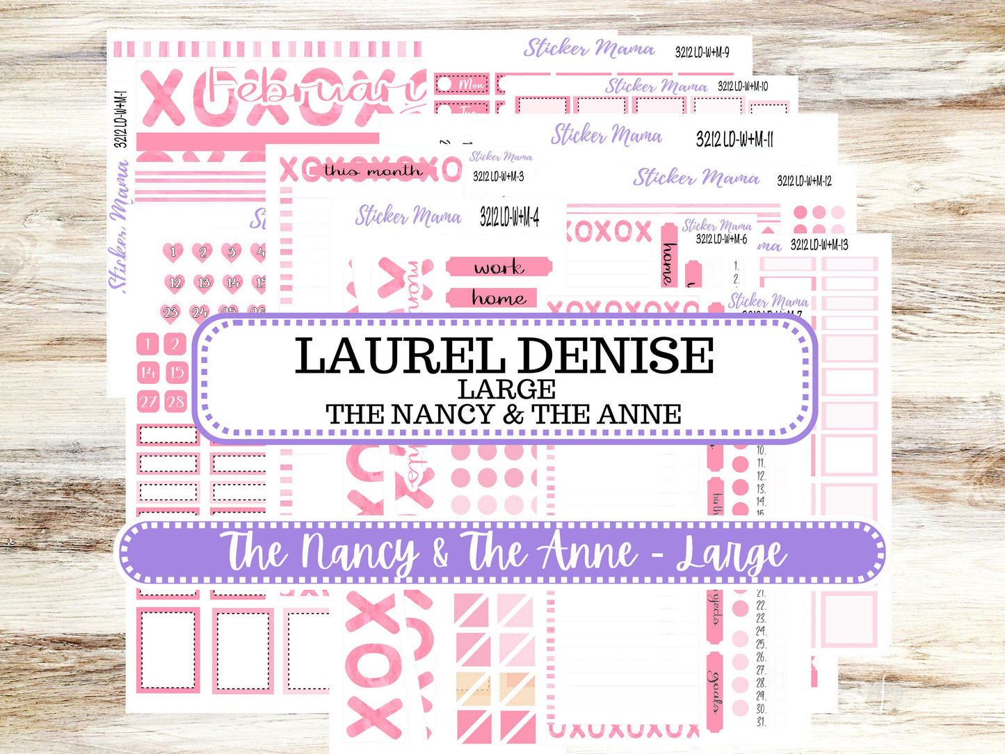 LD “The Nancy & Anne” Large || Week + Month PLANNER Monthly Kit #3212 || Laurel Denise Horizontal Vertical Kit || February || 10-25