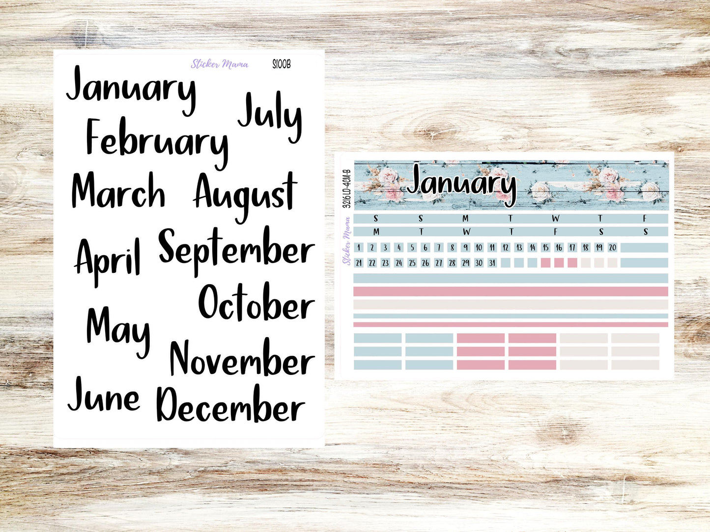 Banner Set || Laurel Denise Small Rose || 4 Column || Monthly Header Kit