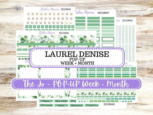 LD POP-UP Week+Month Planner Kit #3120 || The Jo || March Shamrock Magic || Laurel Denise Kit || Laurel Denise Stickers || 11-25