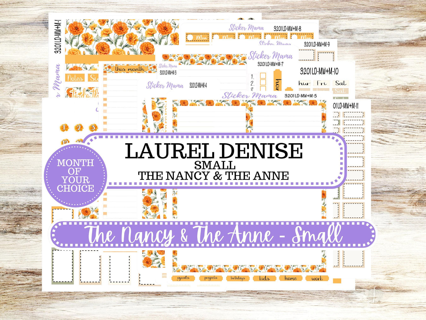Laurel Denise Small Anne and Nancy Planner Sticker Kit | Small Week + Month | Choose your own Month 3201 Fall Colors | 5-26