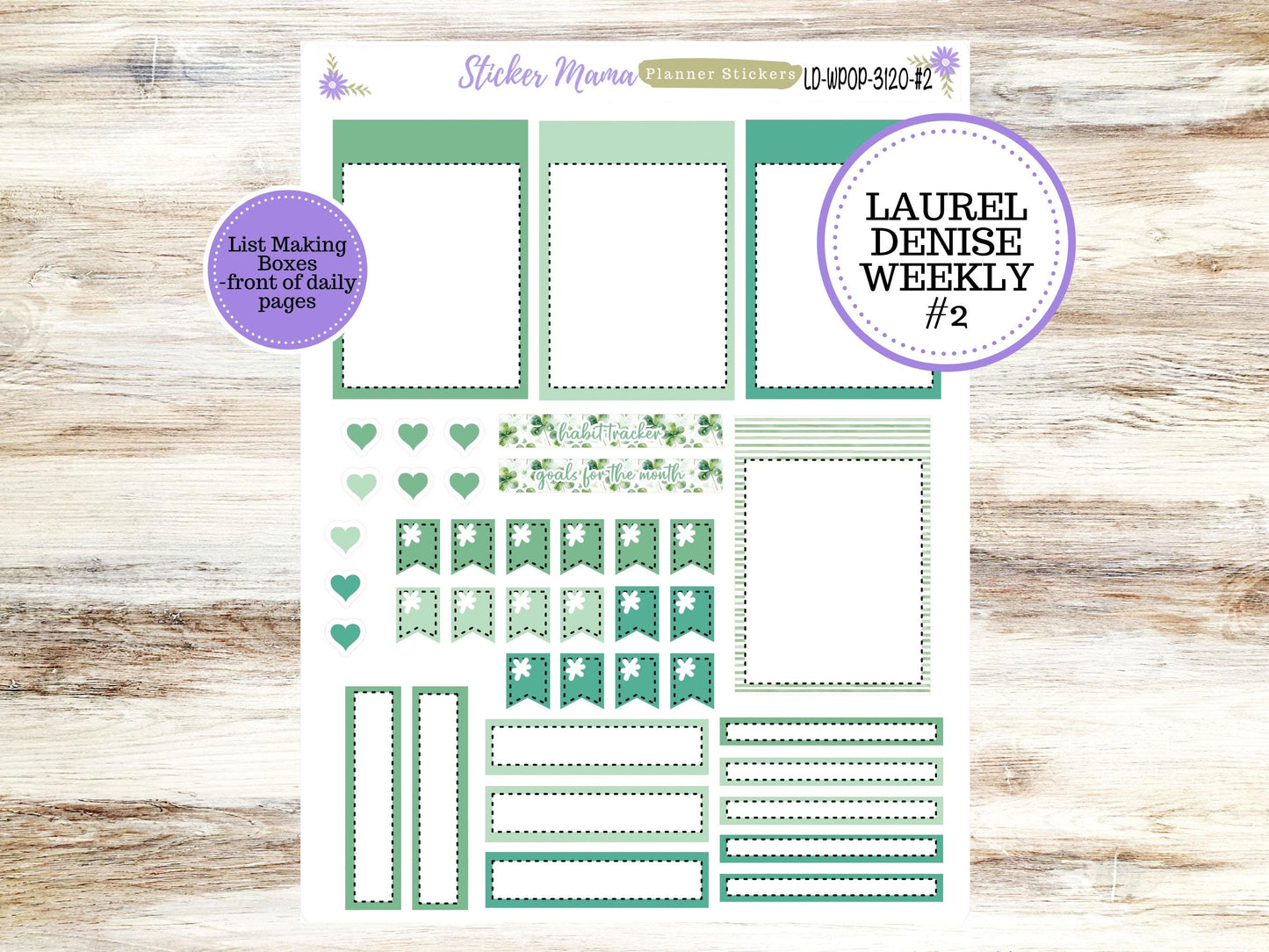 LAUREL DENISE PORTRAIT March Planner Kit #3120 || Shamrock Magic || Laurel Denise Kit || Laurel Denise Stickers ||  || March ld