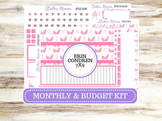 ERIN CONDREN Monthly Kit-3071 || 7X9 || Breast Cancer - 7x9 ec Undated Monthly Kit - Undated Monthly Planner Kits -  Monthly Pages
