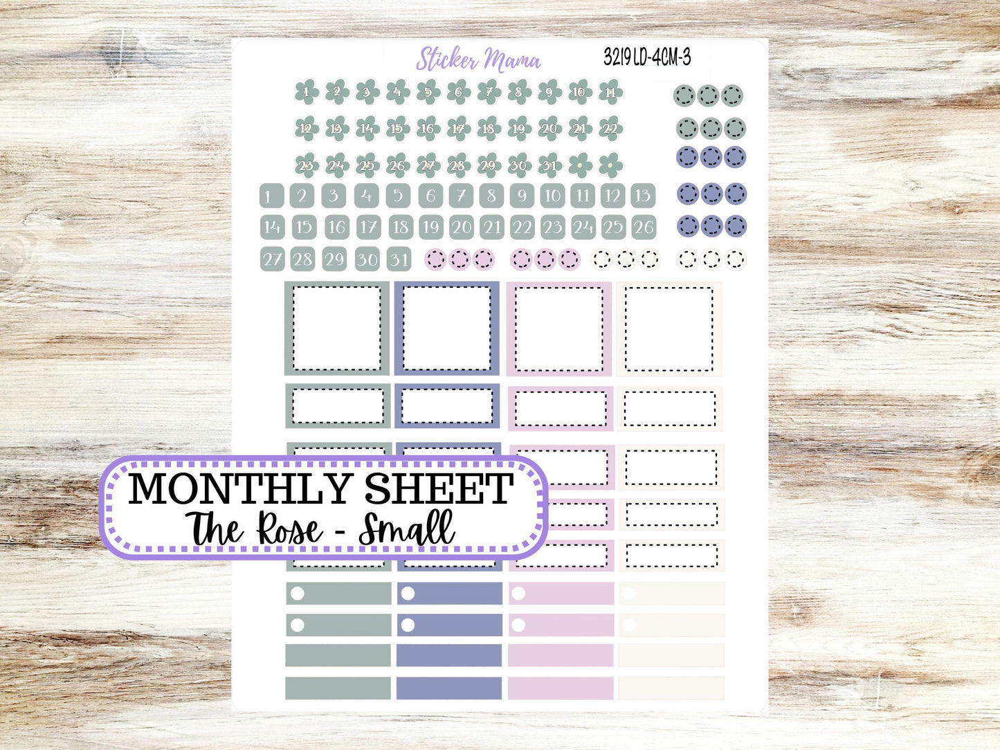 Laurel Denise Small Rose Planner Sticker Kit | 4 Column Mini | Project Mini  | August 3219 Tropical Trinkets | 5-26