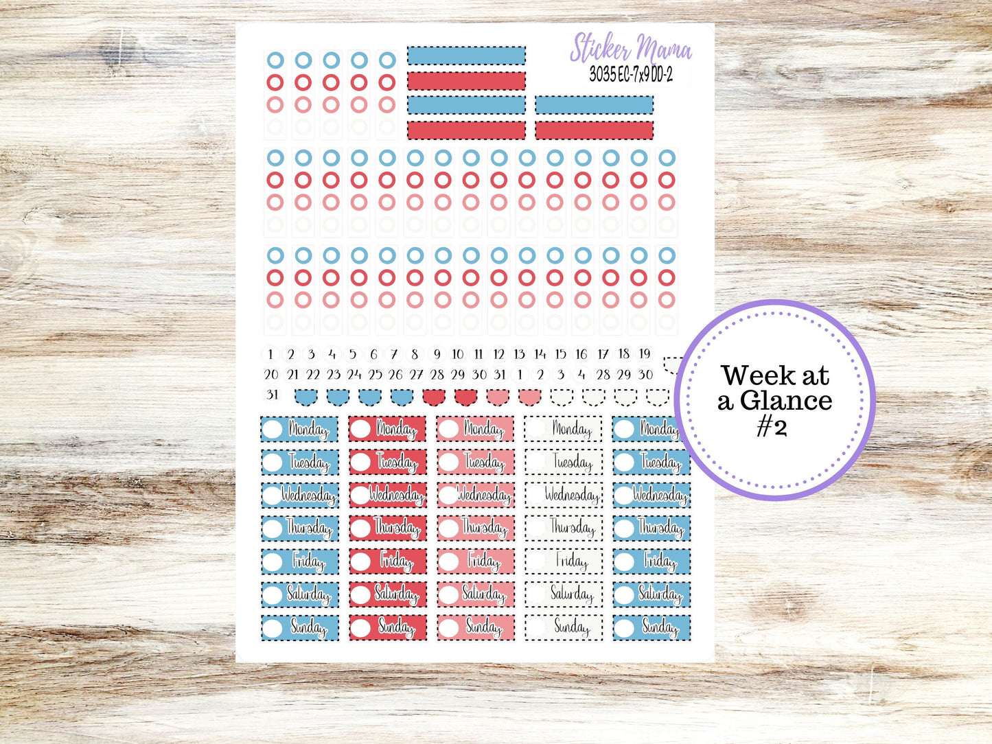 Erin Condren Daily Duo Planner Sticker Kit | 3035 American Dream