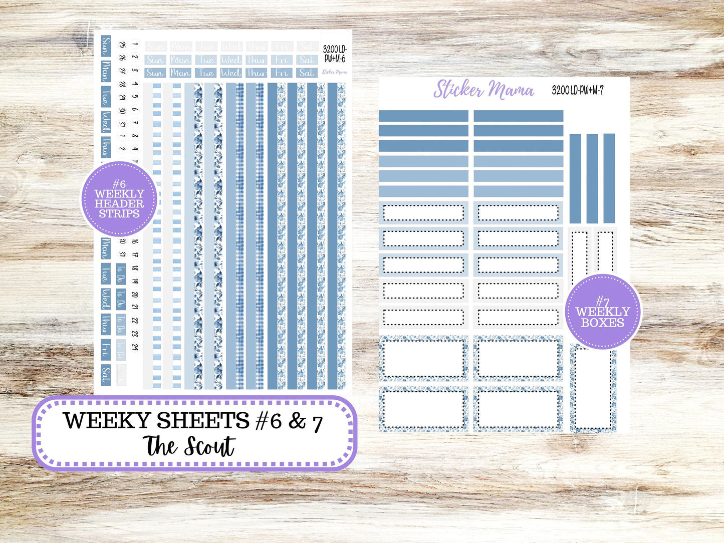 LD Large "The Scout" || PORTRAIT Weekly + Monthly Planner Kit #3200 || Chose Your Month || Blue Blossom || Laurel Denise Kit || 12-25