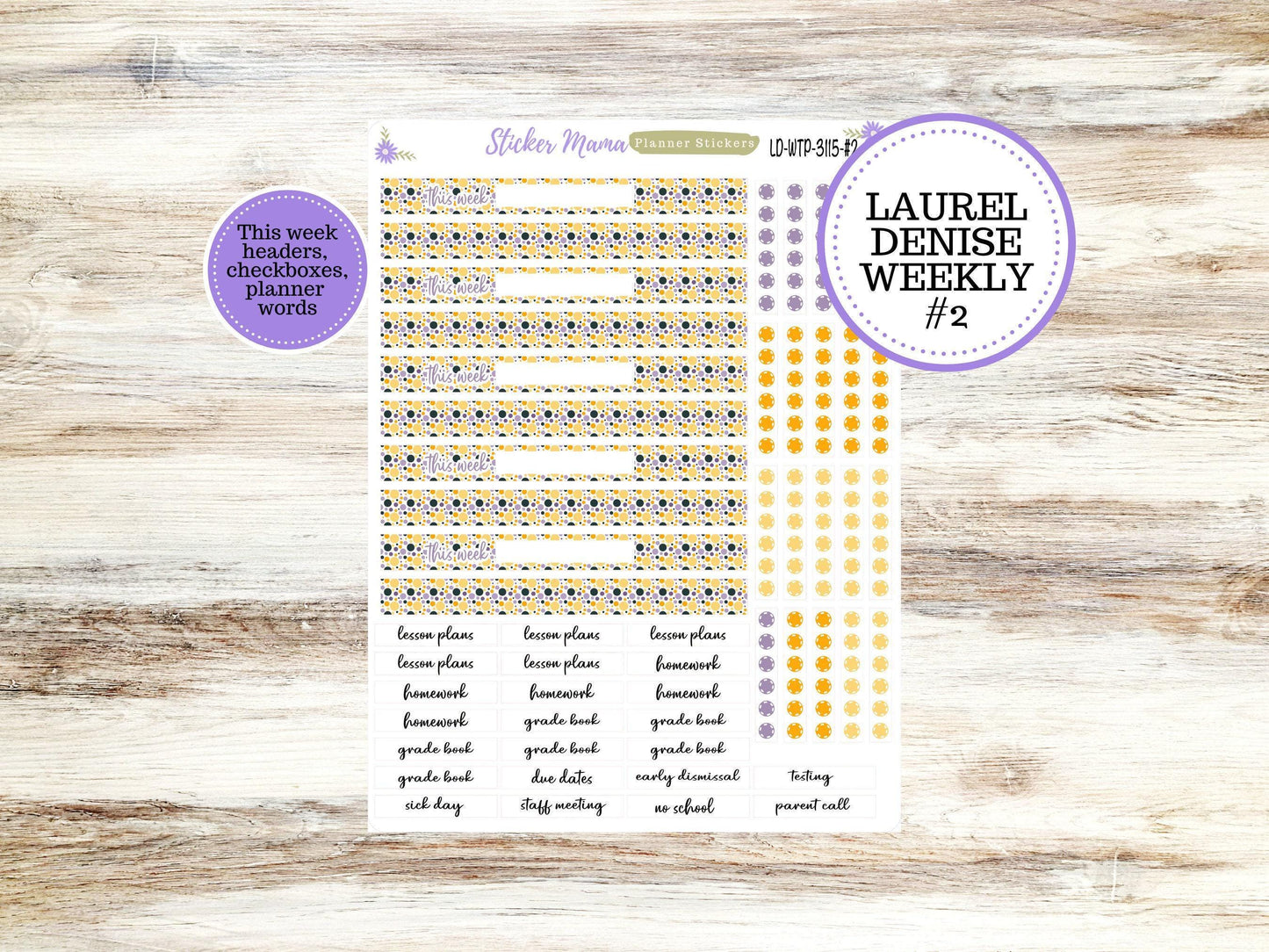 LAUREL DENISE TEACHER Planner Kit #3115 || Laurel Denise Kit || Laurel Denise Stickers || Laurel Denise Horizontal Vertical || October