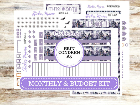 ERIN CONDRE Monthly Kit-3207 || A5 || Haunted Haven Stickers  || - ec October Monthly Kit - Monthly Planner Kits - Monthly Budget