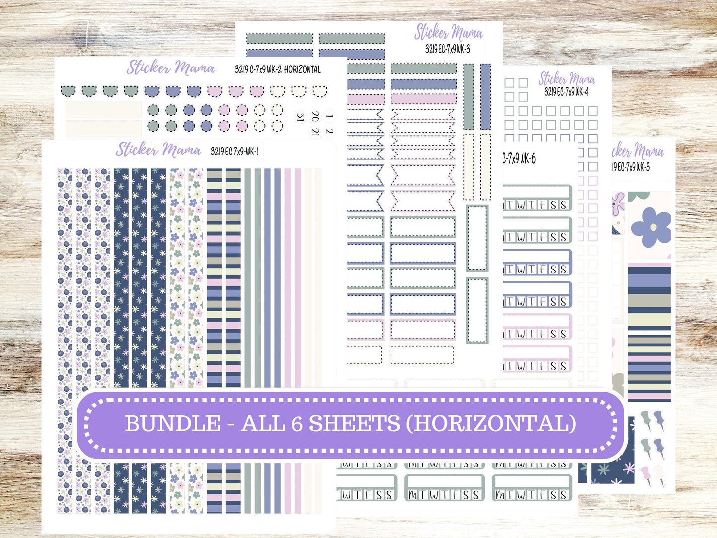 Erin Condren Weekly Planner Kit | Vertical & Hourly Stickers | WK-3219 Tropical Trinkets