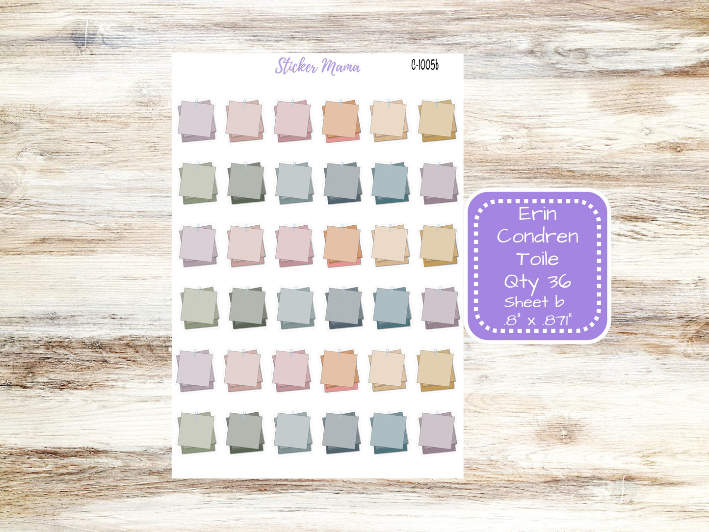 C-1005 POST IT PLANNER Stickers || Erin Condren Toile