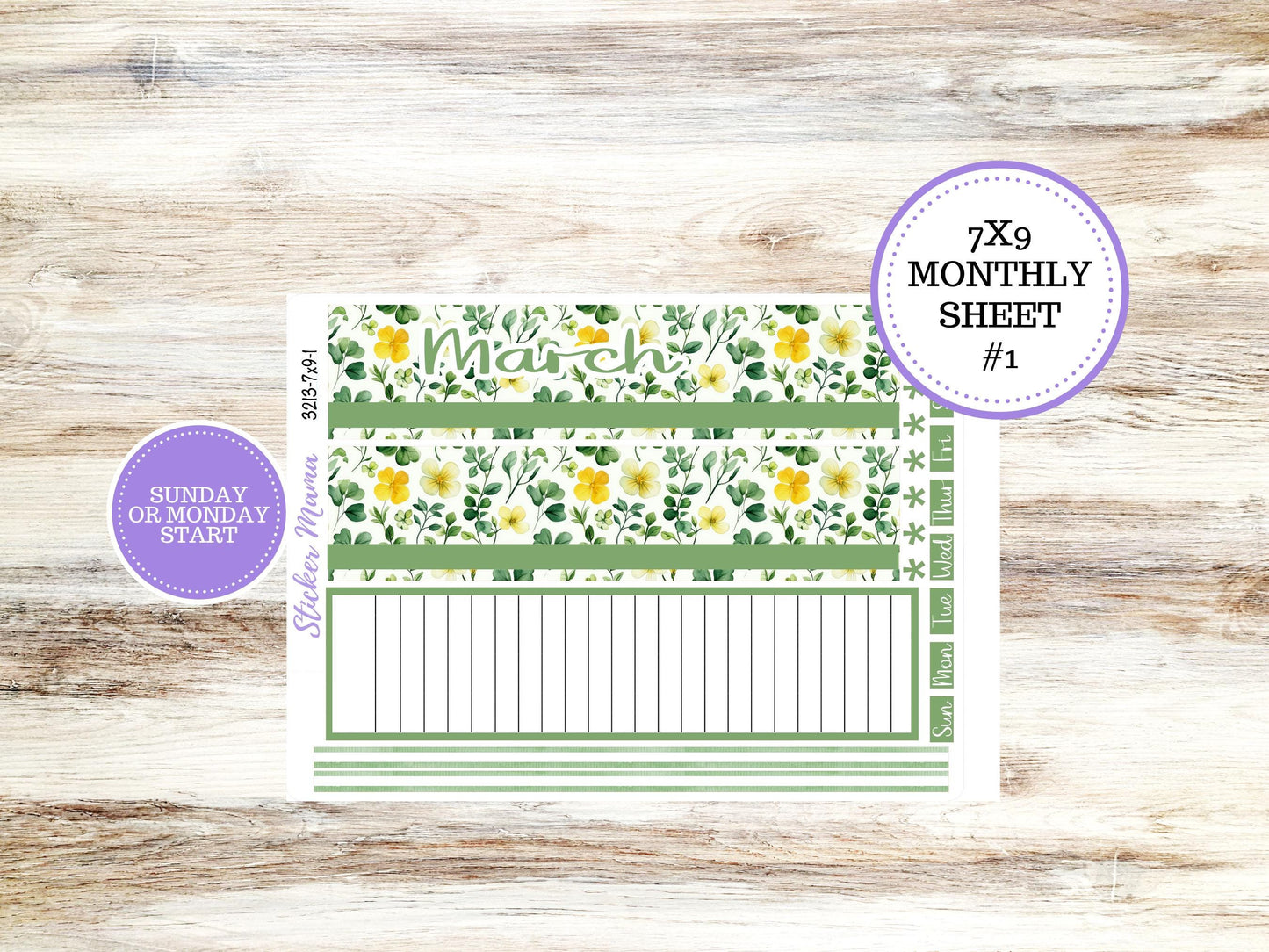 ERIN CONDREN Monthly Kit-3213 || 7X9 || Lucky Blossom - 7x9 ec March Monthly Kit - February Monthly Planner Kits -  Monthly Pages || 11-25