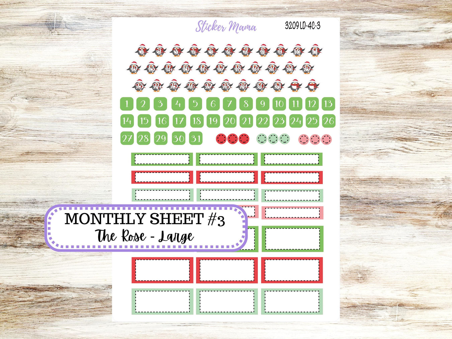 LD "The Rose" Large || 4-COLUMN (formerly project)  Planner Kit #3209 || Jolly Pines || Laurel Denise Stickers || 9-25