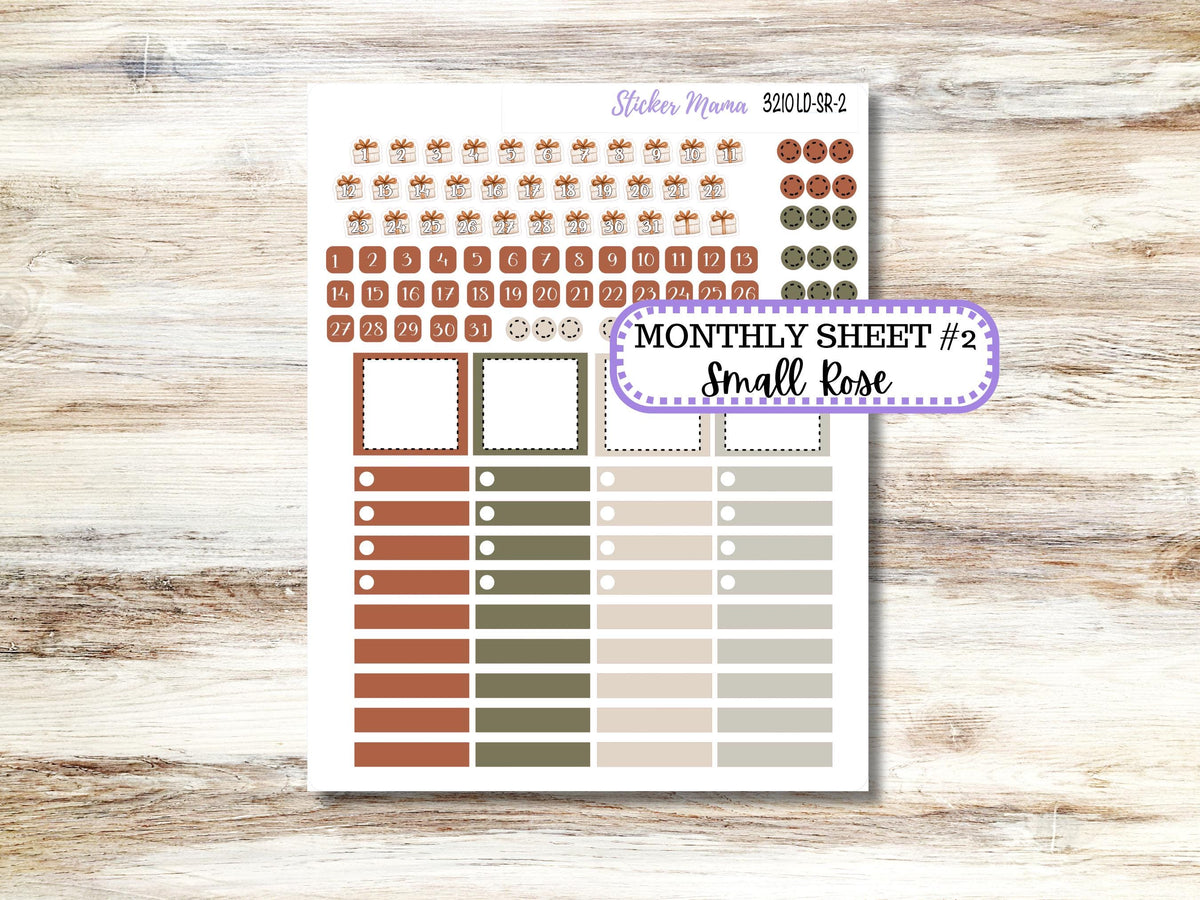Laurel Denise Small Rose Planner Sticker Kit 3210 | 4 Column Mini | December Frosty Friend | 9-26