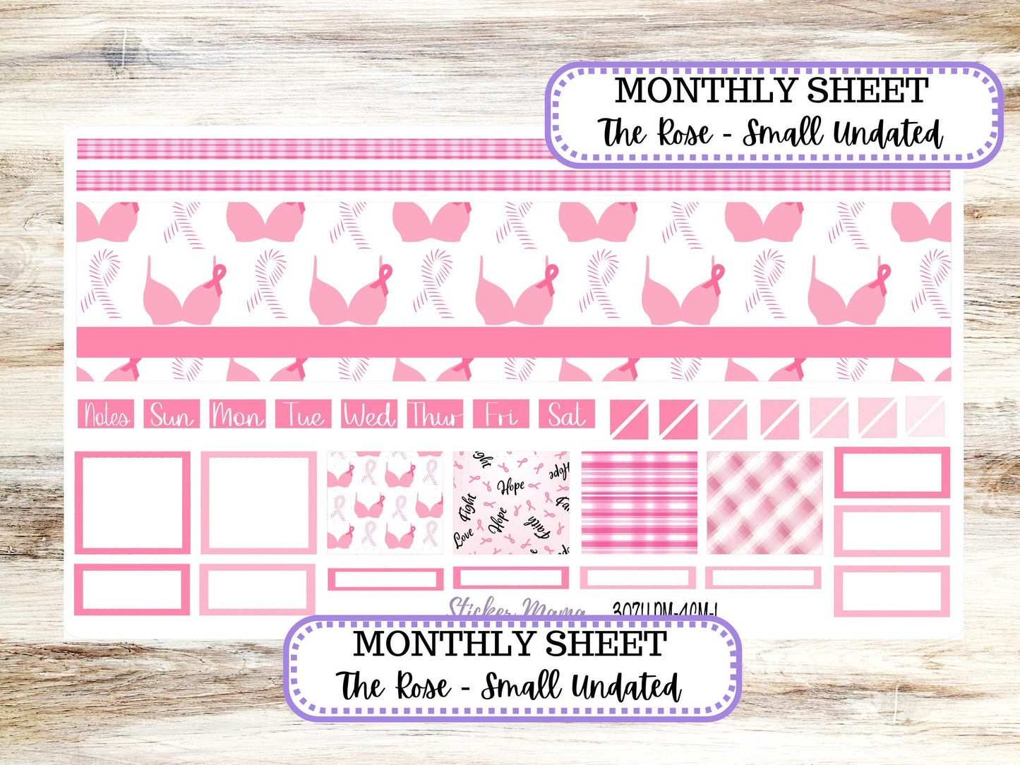 LAUREL DENISE 4 COLUMN Mini (formerly the project mini) Size Planner Kit #3071 || Breast Cancer || Project Stickers || June 25