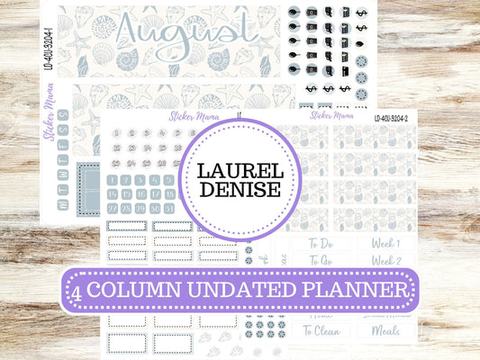 LAUREL DENISE 4 COLUMN Undated (formerly project undated). Planner Kit #3204 || Coastal Charm || Undated Project Sticker || May 25