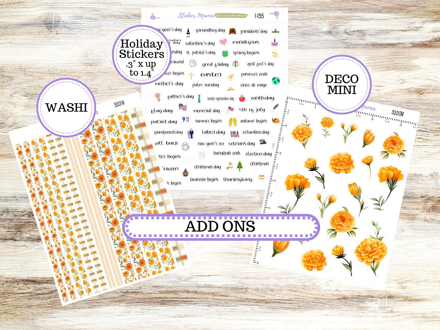 Laurel Denise Large Scout Planner Sticker Kit | Portrait Weekly + Monthly |  Month of your Choice 3201 Fall Colors | 5-26