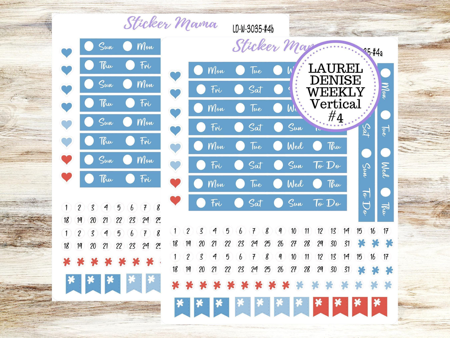 LAUREL DENISE WEEKLY Planner Kit #3035 || Laurel Denise Kit || Ld Stickers || Laurel Denise Horizontal Vertical || American Dream