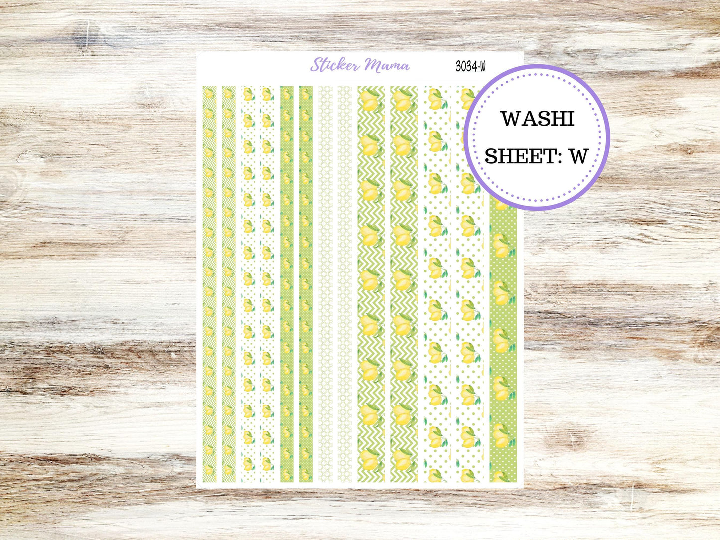 WASHI PLANNER STICKERS || 3034 || Watercolor Lemons || Washi Stickers || Lemon Planner Stickers || Washi for Planners