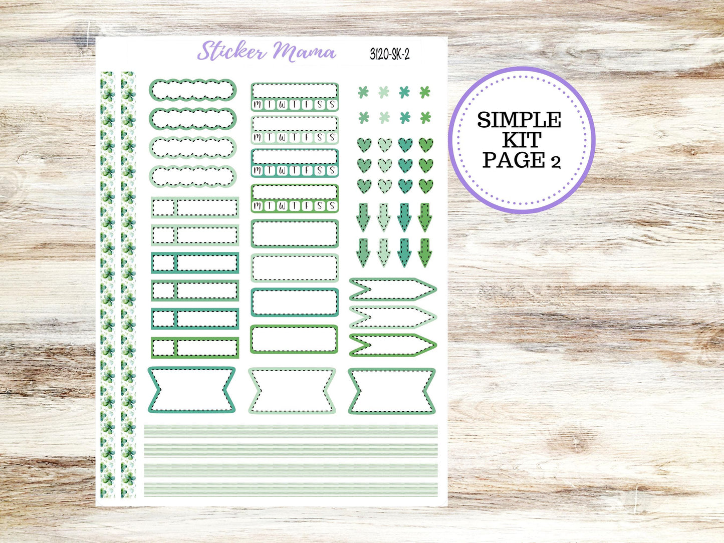 SIMPLE KIT  || #3120 || Shamrock Magic || Any Kind Planner || Planner Stickers || Planner Stickers