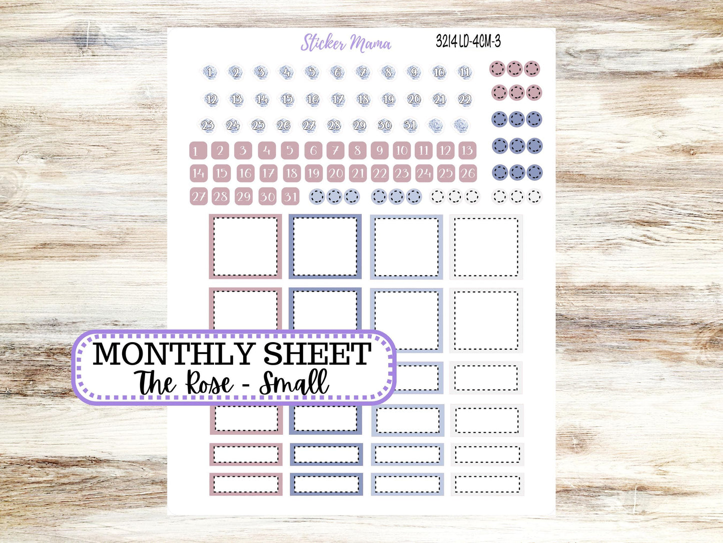 LD "Th Rose" Small || 4 COLUMN Mini (formerly the project mini) Size Planner Kit #3214 || April Peony Palace || Project Stickers || 12-25