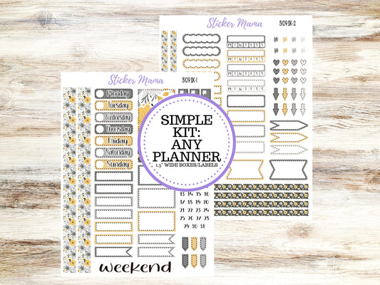 Simple Planner Sticker Kit | 1.5" Planner Stickers | May Flowers #3109