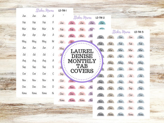 LAUREL DENISE TABS || Monthly Tabs || Undated Monthly Tabs