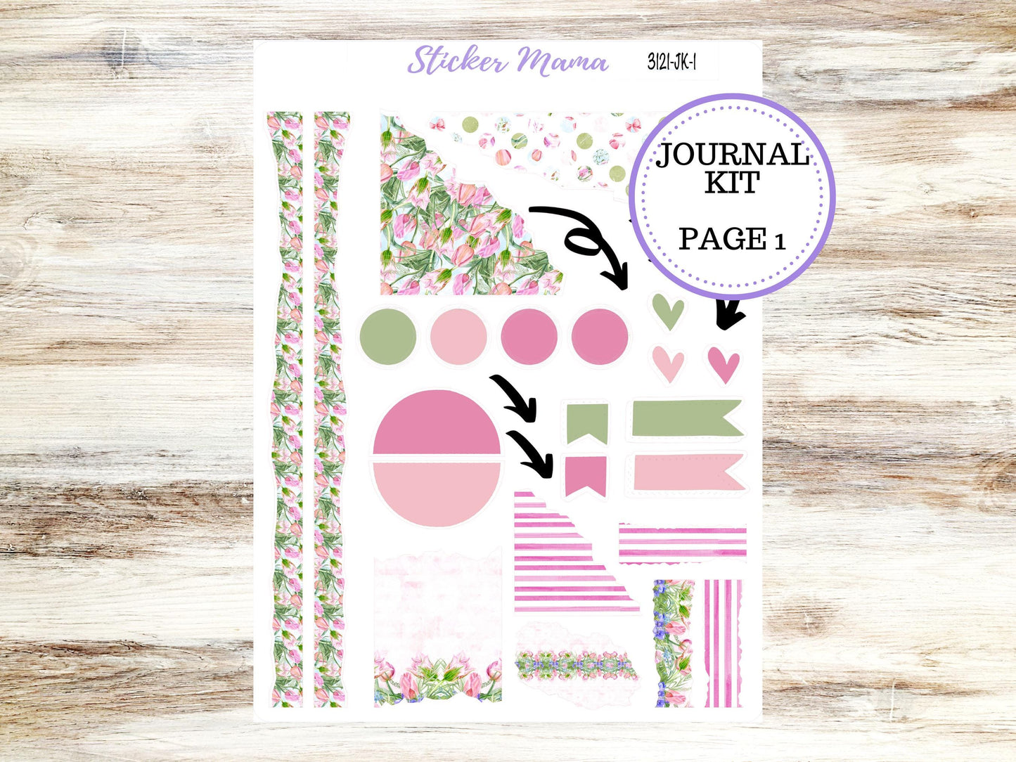JOURNALING KIT  || #3121 || Easter Petals  || Journal Planner || Planner Stickers || Journal Stickers || April Journal Kit