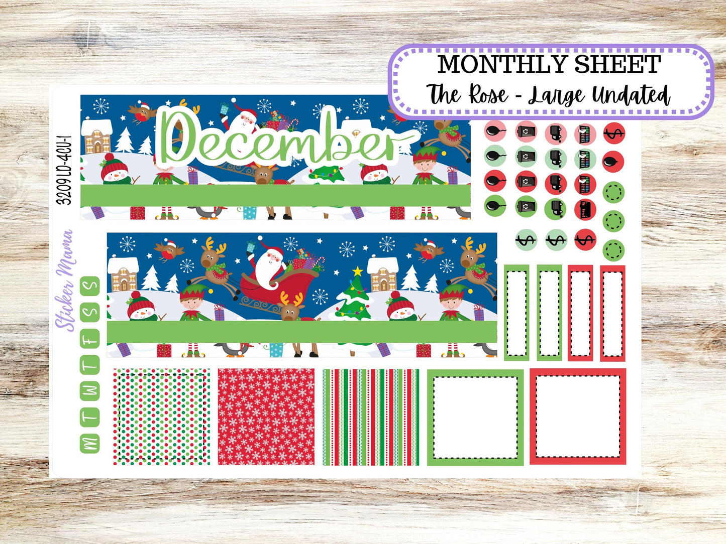 LD "The Rose" - Large Undated Sewn || 4 COLUMN Undated (formerly project undated). Planner Kit #3209|| Jolly Pines || 9-25