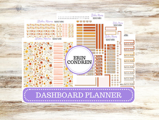 Erin Condren Dashboard Planner Kit DB | 3223 Fall Pressed Flowers November