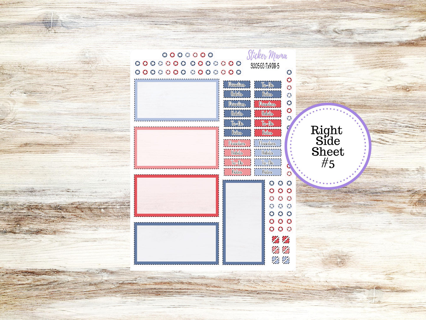 Erin Condren Dashboard Planner Sticker | Kit DB-3205 Patriotic Festivities