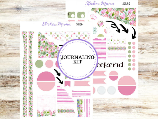 JOURNALING KIT  || #3121 || Easter Petals  || Journal Planner || Planner Stickers || Journal Stickers || April Journal Kit