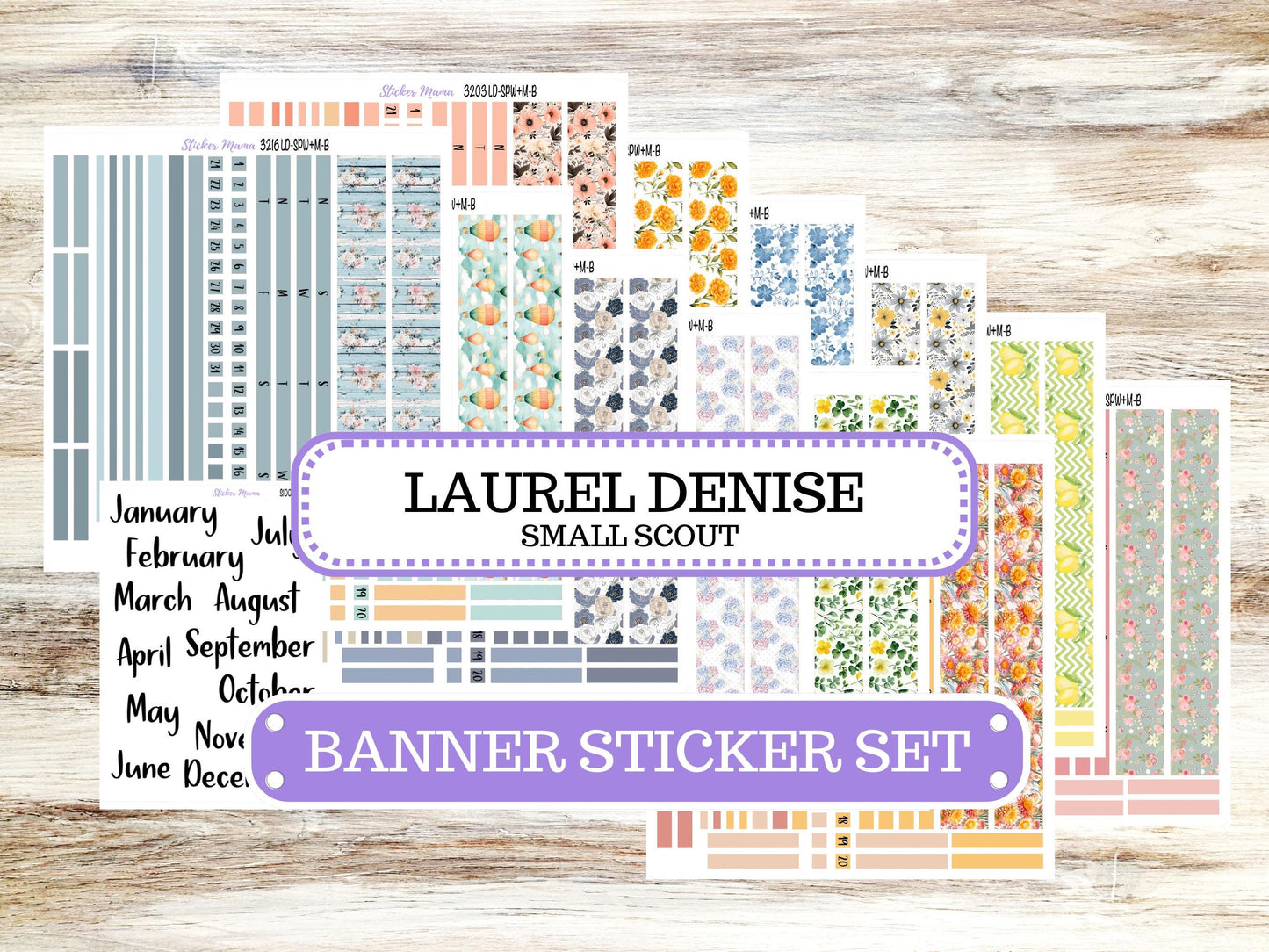 Banner Set | Laurel Denise Small Scout | Portrait Week + Month | Monthly Header Kit