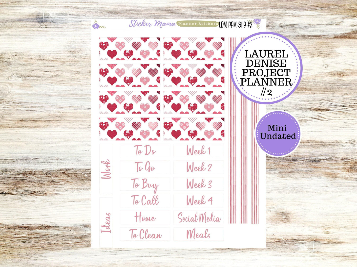 LAUREL DENISE PROJECT February Planner Kit #3119 || Heartfelt Joy || Laurel Denise Kit || Laurel Denise Stickers ||  || February ld