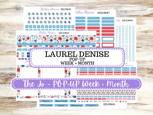 Laurel Denise Jo Planner Sticker Kit | Pop-up Week+Month | July 3035 American Dream | 4-26
