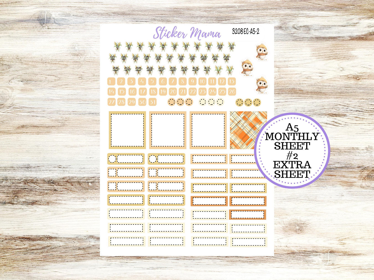 ERIN CONDRE Monthly Kit-3208 || A5 || Fall Fields Stickers  || - ec November Monthly Kit - Monthly Planner Kits - Monthly Budget