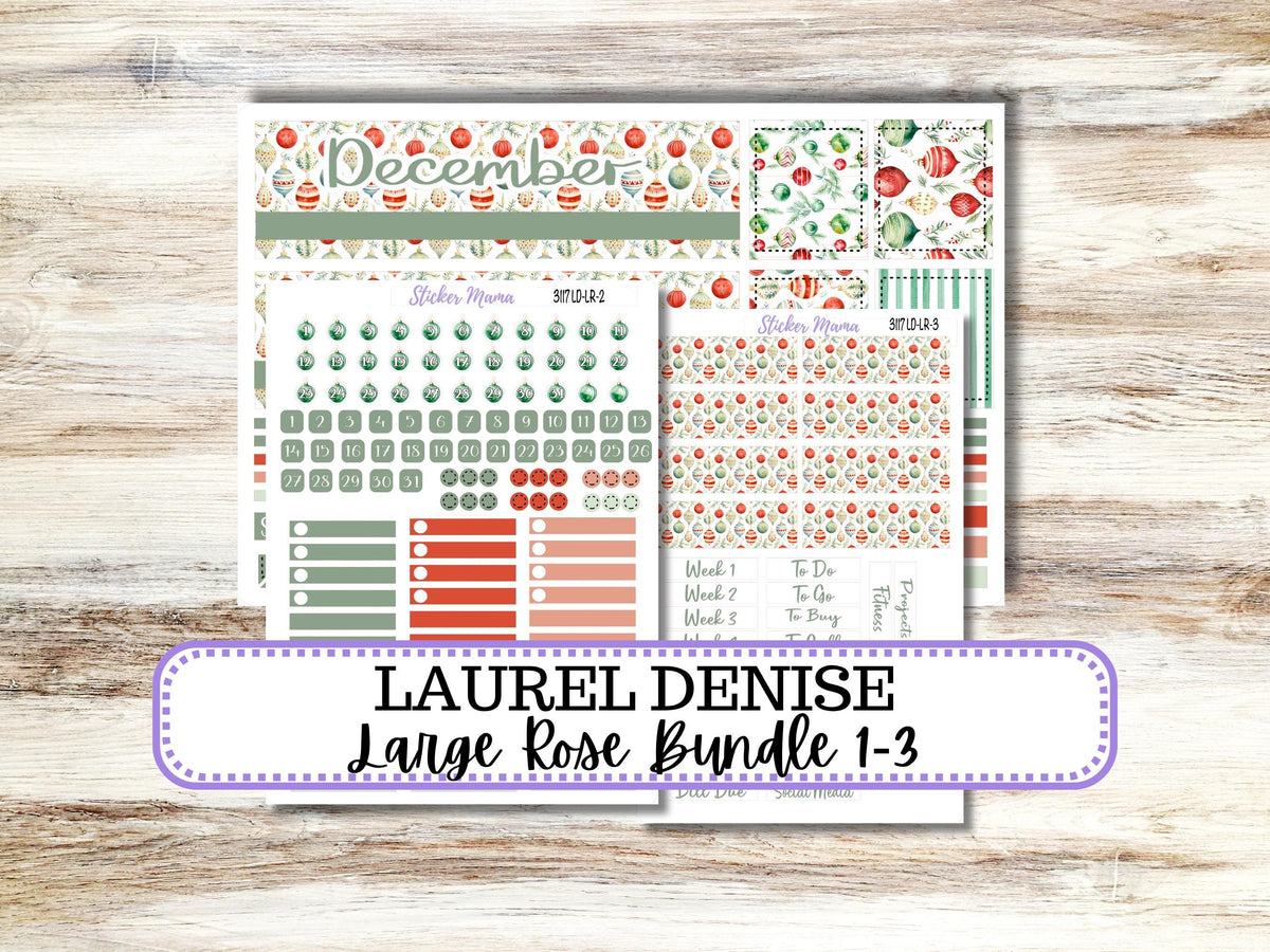 Laurel Denise Large Rose Planner Sticker Kit 3117 | December Jolly Jewels | 9-26
