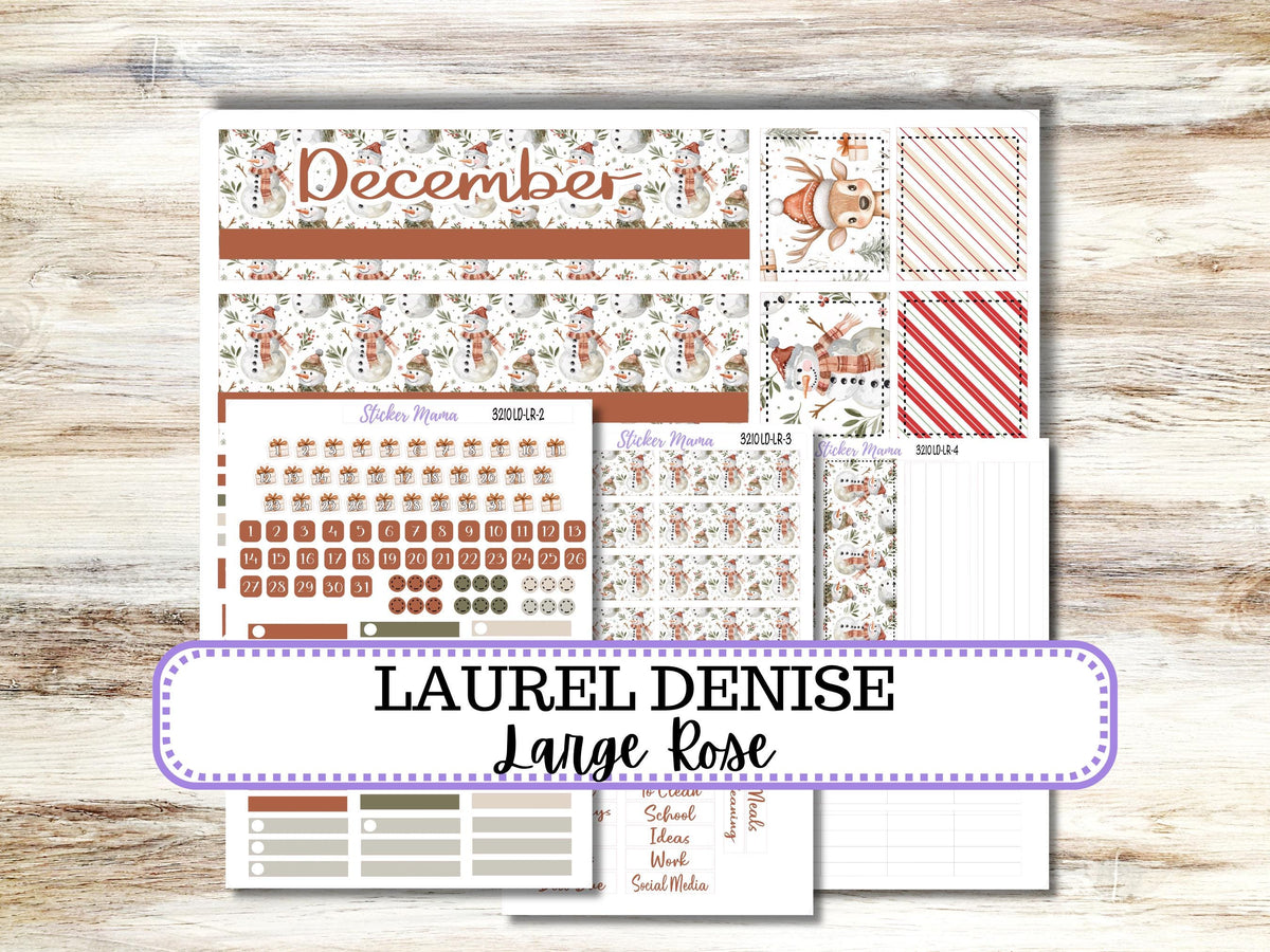 Laurel Denise Large Rose Planner Sticker Kit 3210 | December Frosty Friends | 9-26